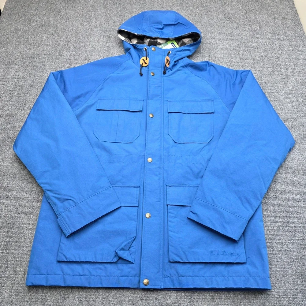 L.L. Bean Original Baxter State Parka '82 Mens L Royal Blue Wool Lined 3M Jacket